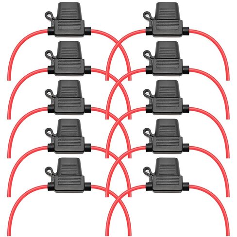 VANTRONIK Waterproof Inline Fuse Holder 6 Pack for Standard ATO ATC Medium Blade Car Fuse, 14 Gauge AWG Wire,10 Inches Long in Kuwait