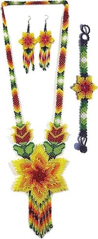 Long Beaded Necklace – Boho Native Handmade Seed Bead Tassel Necklace, Bohemian Large Statement Beaded Necklace for Women (Yellow & Green) in Saudi Arabia