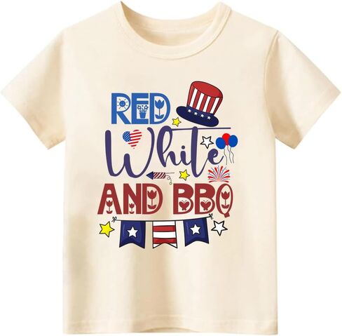 4th of July Shirt for Toddler Boys Girls Kids, Independence Day USA Flag Red White Blue T-Shirt 2-8T in Saudi Arabia