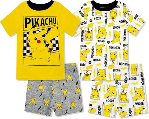 مجموعة Pokémon Boys Pajama - 4 قطعة قصيرة الأكمام والسراويل Pajama مجموعة - 100 ٪ من القطن PJS in Saudi Arabia