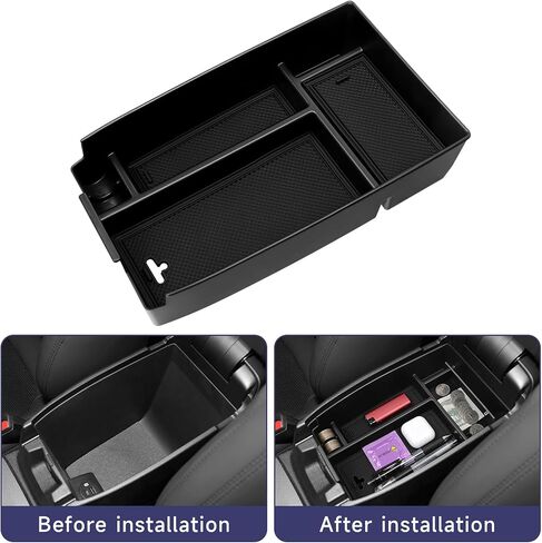 Center Console Organizer for Toyota Grand Highlander 2024-2025 Accessories Storage Box Armrest Secondary Insert Tray with Anti-Slip Mat in Kuwait