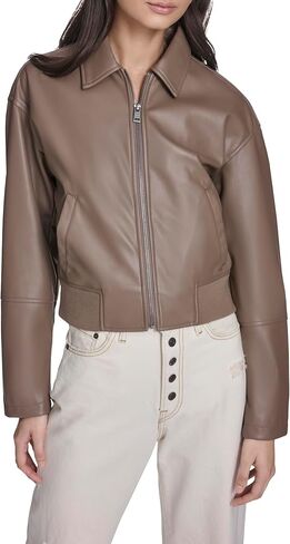 Levi's Women's Faux Leather Bomber with Laydown Collar in Kuwait