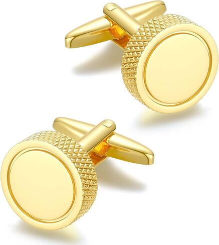 Gold Cuff Links Mens Personalized Classic Round Cufflink Wedding Shirts Cufflinks for Men Jewelry Gifts in Saudi Arabia
