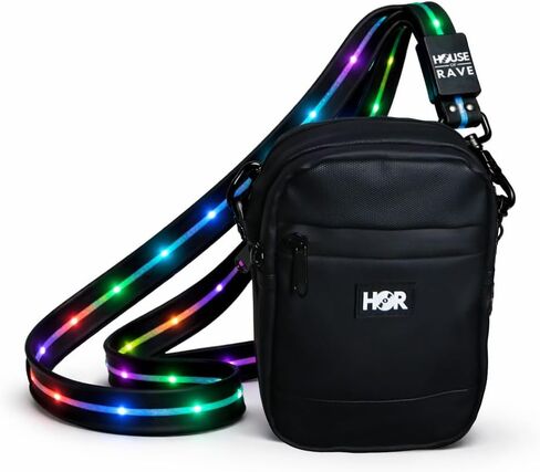 Canvas LED Strap Bag - LED Crossbody or Fannypack (2 Ways to Wear) - Light up Festival Bag for Women & Men - LED Rave Bag in Kuwait