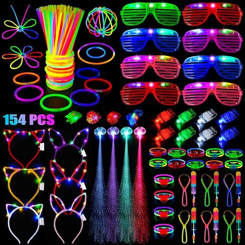 120 PCS Glow In The Dark Party Supplies, Light Up Glasses, Led Glasses, Glow In The Dark Glasses, Glow Party Supplies, Neon Party Glasses for Glow Party, Wedding, Birthday, New Year, Rave, Carnival in Kuwait