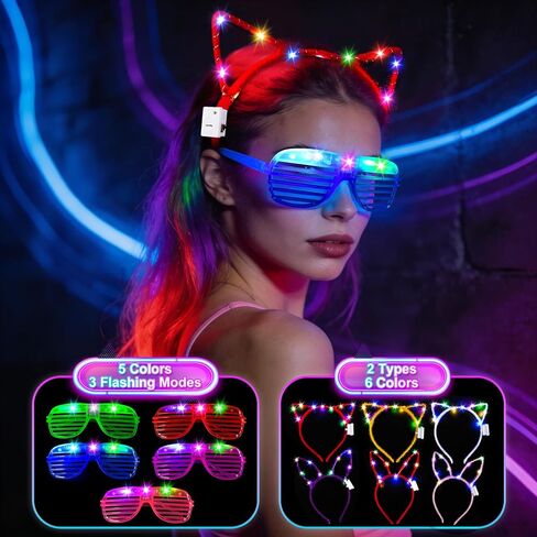 120 PCS Glow In The Dark Party Supplies, Light Up Glasses, Led Glasses, Glow In The Dark Glasses, Glow Party Supplies, Neon Party Glasses for Glow Party, Wedding, Birthday, New Year, Rave, Carnival in Kuwait