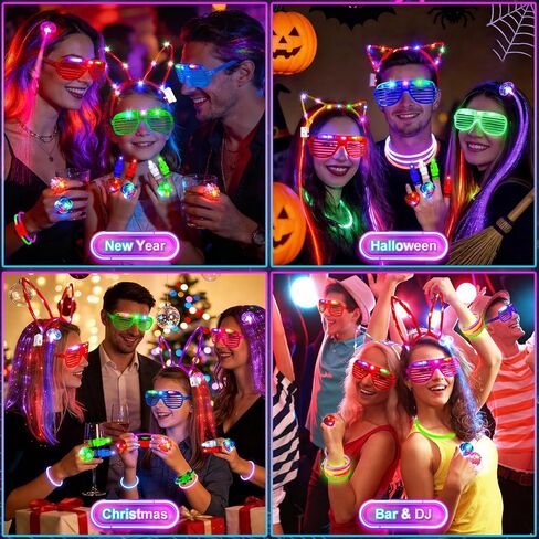 120 PCS Glow In The Dark Party Supplies, Light Up Glasses, Led Glasses, Glow In The Dark Glasses, Glow Party Supplies, Neon Party Glasses for Glow Party, Wedding, Birthday, New Year, Rave, Carnival in Kuwait