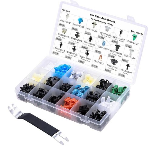 Rexka 316pcs Car Retainer Clips Fasteners Assortment-18 Most Popular Sizes Auto Push Pin Rivets for Toyota Lexus - Toyota Bumper Clips Fender Clips Door Clips in Saudi Arabia