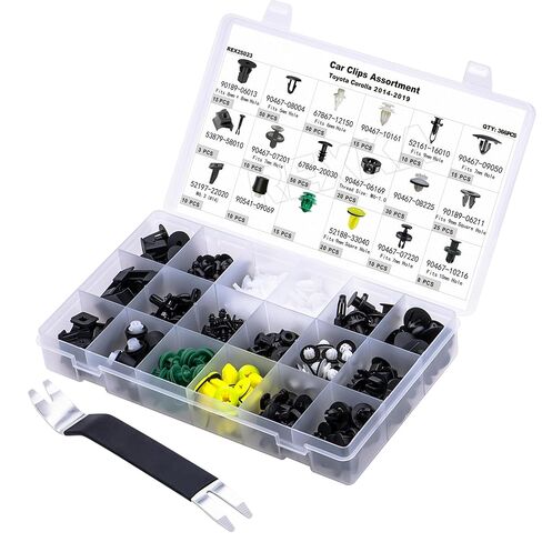 Rexka 316pcs Car Retainer Clips Fasteners Assortment-18 Most Popular Sizes Auto Push Pin Rivets for Toyota Lexus - Toyota Bumper Clips Fender Clips Door Clips in Saudi Arabia