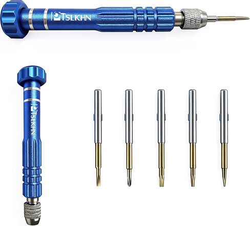PTSLKHN Eye Glass Repairing Kit, S2 Steel Screwdriver with 15 Types of Screws, Precision Eyeglass Repair Tool Set (Blue 2in1-screws) in Kuwait