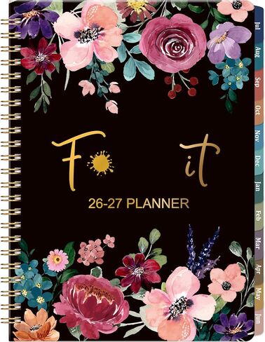 2025 Monthly Planner - JAN. 2025 - DEC. 2025 Monthly Planner, 8.5" x 11", 2025 Calendar Monthly Planner with Contacts and Back Pocket, Twin-Wire Binding - Floral in Kuwait