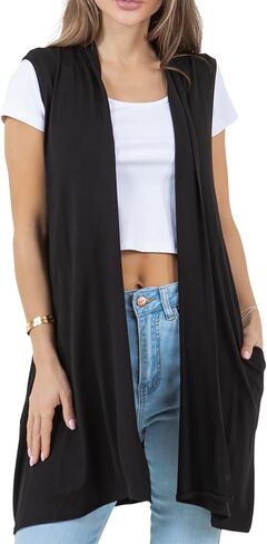 الأزول من كارديان طويلة الأزواج للنساء مع جيوب جانبية - سترة الصيف المفتوحة الأمامية الفاتحة للنساء السترة الأنيقة in Kuwait