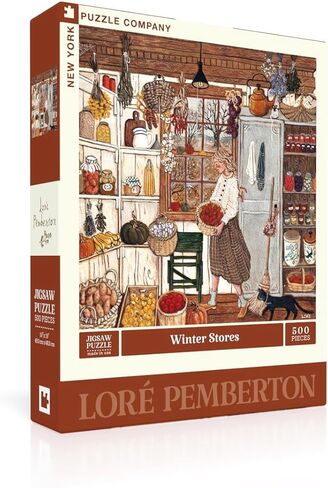 New York Puzzle Company - Loré Pemberton Winter Stores - 500 Piece Jigsaw Puzzle for Family Game Nights by Loré Pemberton in Kuwait