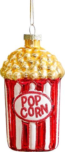 JOIEDOMI Popcorn Snacks Blown Glass Large Christmas Ornaments for Christmas Tree Hanging Ornament Outdoor Christmas Decorations Indoor Food, Xmas Christmas Party Favors Supplies Cute Presents in Kuwait