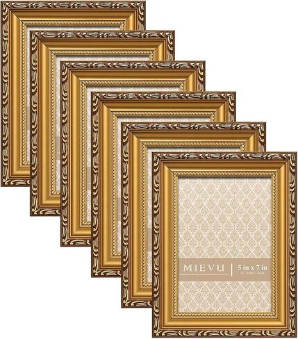 5x7 Picture Frame Gold - Vintage Picture Frames And Tabletop Display, Ornate Photo Frame for Poster in Saudi Arabia