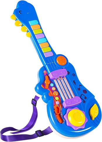 Children's Guitar-Piano 2-in-1 Musical Instrument Toddler Toys with Volume Control and Light-Up Music Features Children's Toys for Boys and Girls Aged 1, 2, 3, 4, and 5 in Kuwait