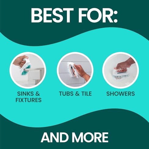 Scotch-Brite All Purpose Brush, For Tile Floors and Walls, Shower Doors, Tubs, Bathroom Fixtures, and More, 6 Count in Kuwait