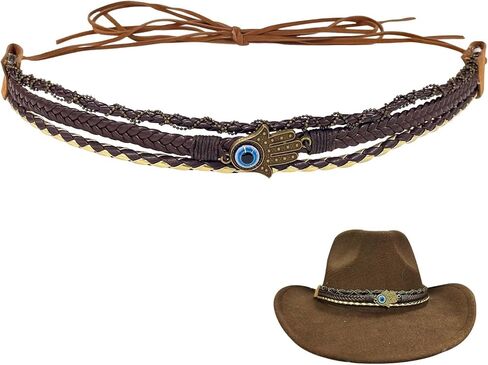 Cowboy Hat Bands for Men Women, Leather Hatbands Belt for Cowboy/Western/Fedora/Cowgirl Hats Multicolor in Saudi Arabia