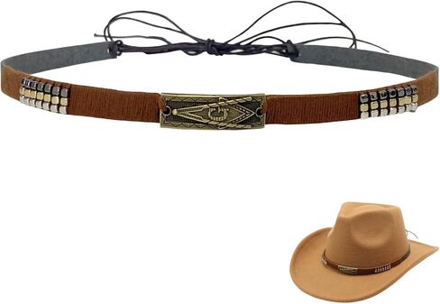 Cowboy Hat Bands for Men Women, Leather Hatbands Belt for Cowboy/Western/Fedora/Cowgirl Hats Multicolor in Saudi Arabia