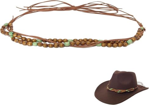Cowboy Hat Bands for Men Women, Leather Hatbands Belt for Cowboy/Western/Fedora/Cowgirl Hats Multicolor in Saudi Arabia