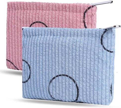 2 Pack Coin Purse, Soft Corduroy Purse Pouch with Zipper Cute Smiley Face Coin Purse Mini Change Purse Pouch for Pocket, Small Pouch for Women Credit Card Key Lipstick Holder in Kuwait