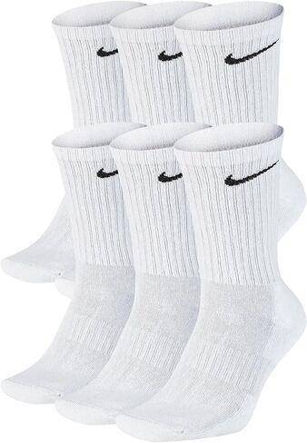 Nike Men's Dri-Fit Everyday Cushioned Crew Socks | Cotton (Everyday, White, Medium, 6 Pairs) in Kuwait