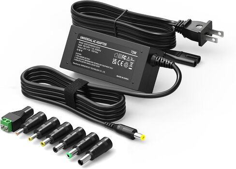 Basicvolt 24V 3A 2A 1A Switching Power Supply Cord, 24vdc 1.5A Charger AC to DC 24 Volt 3Amp Replacement Adapter for LED Strip Light Massage Gun Security Camera CCTV Baby Monitor Christmas Village in Kuwait