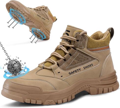 Steel Toe Shoes for Men Lightweight Work Boots for Men Comfortable Steel Toe Boots Industrial Work Shoes Breathable Safety Shoes Construction Steel Toe Sneakers Indestructible Safety Boots in Saudi Arabia