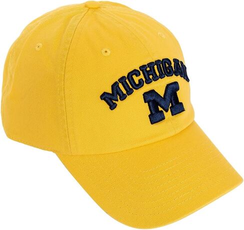 Desert Cactus University of Michigan Baseball Hat Wolverines UM U of M Brimmed Embroirderd Hats Cap Adjustable Cloth Strap Adult (Style D1) Yellow in Saudi Arabia