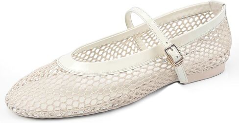 Mesh Flats for Women Ballet Mary Jane Flats Buckle Strap Comfy Casual Office Daily Ballerina Flat Women Shoes in Saudi Arabia