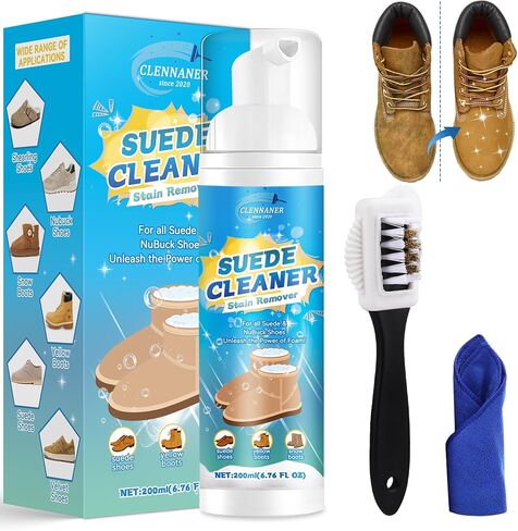 نظافة الأحذية ، منظف الأحذية من جلد الغزال يزيل الأوساخ والبقع ، مجموعة تنظيف الأحذية 6.76 أوقية مع فرشاة ومنشفة ، أعمال منظف حذاء رياضة على الجلد ، متماسكة ، أحذية ، قماش ، جلد الغزال ، PU ، النسيج in Kuwait