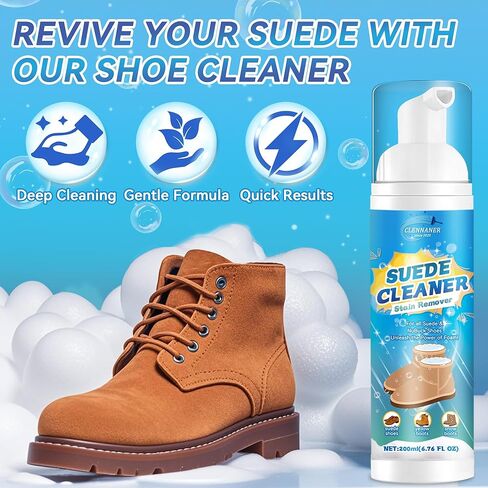 نظافة الأحذية ، منظف الأحذية من جلد الغزال يزيل الأوساخ والبقع ، مجموعة تنظيف الأحذية 6.76 أوقية مع فرشاة ومنشفة ، أعمال منظف حذاء رياضة على الجلد ، متماسكة ، أحذية ، قماش ، جلد الغزال ، PU ، النسيج in Kuwait
