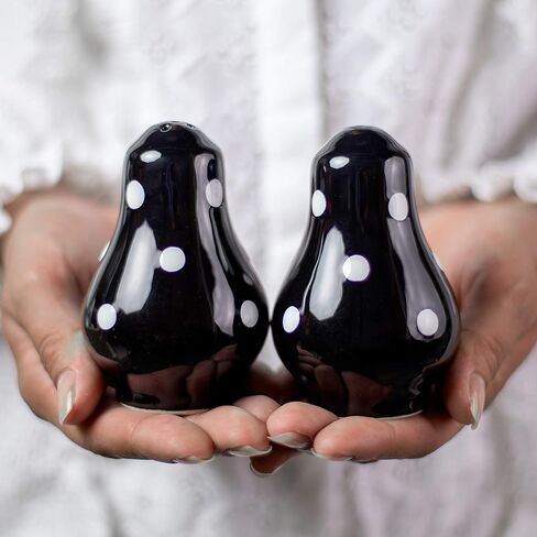 City to Cottage Ceramic Salt and Pepper Shakers Set, Salt Shaker, Salt and Pepper Set, Farmhouse Kitchen Counter Decor for Home Restaurants Wedding, Handcrafted Sky, Baby Blue Polka Dot Spice Shakers in Kuwait