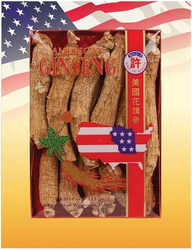 Hsu's Ginseng SKU 101-4 | Long Large | Cultivated Wisconsin American Ginseng Direct from Ginseng Gardens | 许氏花旗参 | 4oz Box, 西洋参, B000638OPY in Kuwait