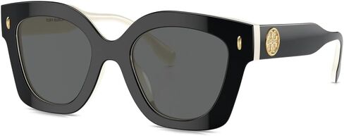 Tory Burch TY 7201U 198887 Black/Ivory Plastic Sunglasses Gray Lens in Kuwait