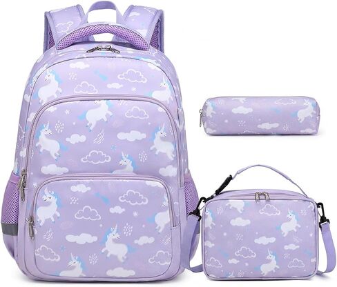 mygreen 3PCS Kids Backpack Set - Waterproof Bookbag with Lunch Box for Boys Ages 3-12, Adorable Cartoon Prints for School & Outdoor Use Blue Green Truck in Kuwait