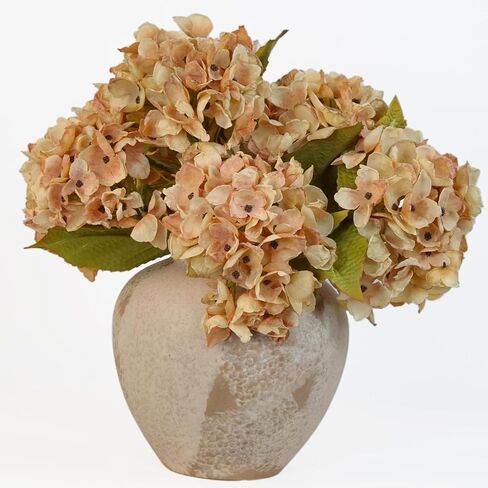 TOPIA Silk Fall Flowers Artificial Silk Dried Hydrangea Flowers Artificial Fall Flowers Bouquet Dried Flowers Autumn Decorations for Office and Home (6 PCS) (Mulberry) in Kuwait