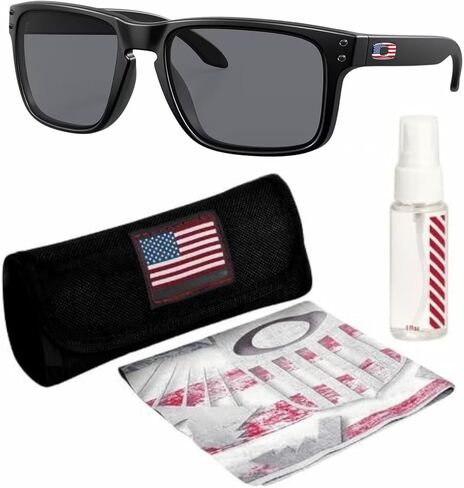 Oakley OO9102 Holbrook Matte Black Frame-Gray Lens ، Non-Paned Square Shople Grasships with Awolear Kit Bundle in Saudi Arabia