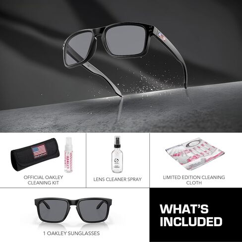 Oakley OO9102 Holbrook Matte Black Frame-Gray Lens ، Non-Paned Square Shople Grasships with Awolear Kit Bundle in Saudi Arabia