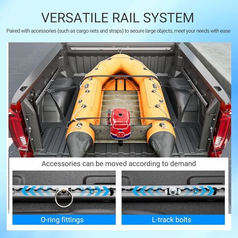 5.82FT Side Trail Rail System Compatible with 19-25 Chevy Silverado Truck Bed Rail System GMC Sierra 1500 Tie Down Rail Replacement for 2019-2025 Chevy Silverado Accessories (Side Trail Rail) in Kuwait
