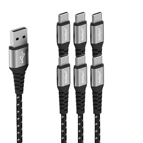 نصائح هامة! كابل USB C بطول 4 أقدام 2 حزمة من ألياف الأراميد المضفرة باللون الأسود 3A سلك شاحن سريع من النوع C، متوافق مع Android وSamsung Galaxy وNote وPixel وLG وSwitch وPS5 in Kuwait