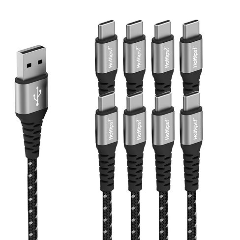 نصائح هامة! كابل USB C بطول 4 أقدام 2 حزمة من ألياف الأراميد المضفرة باللون الأسود 3A سلك شاحن سريع من النوع C، متوافق مع Android وSamsung Galaxy وNote وPixel وLG وSwitch وPS5 in Kuwait