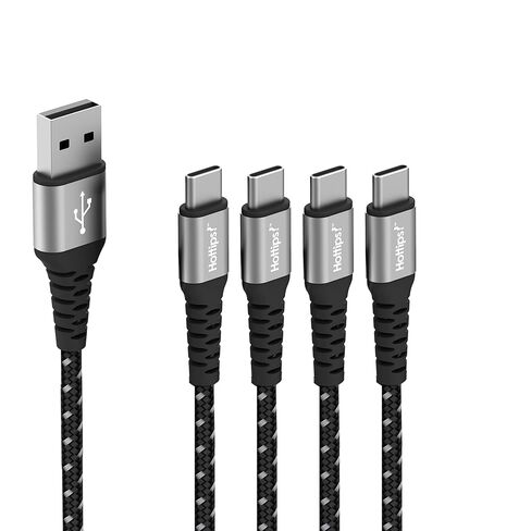 نصائح هامة! كابل USB C بطول 4 أقدام 2 حزمة من ألياف الأراميد المضفرة باللون الأسود 3A سلك شاحن سريع من النوع C، متوافق مع Android وSamsung Galaxy وNote وPixel وLG وSwitch وPS5 in Kuwait