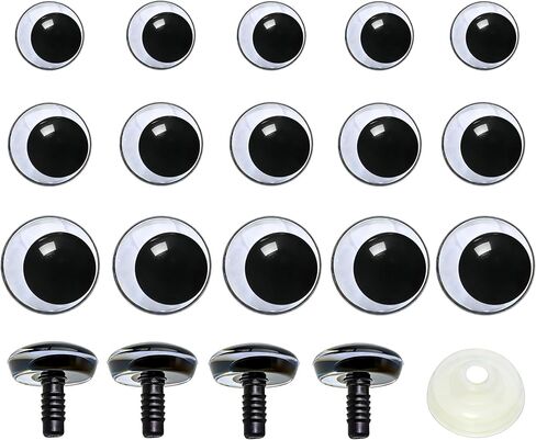 BESTCYC 1 صندوق (120 قطعة) 14 مم/ 16 مم/ 18 مم عيون بلاستيكية ثلاثية الأبعاد للسلامة شفافة عيون دمية كروشيه مع غسالات لصناعة أو إصلاح حيوانات أميجورومي المحشوة، دمية، لعبة، كروشيه، مستلزمات in Kuwait