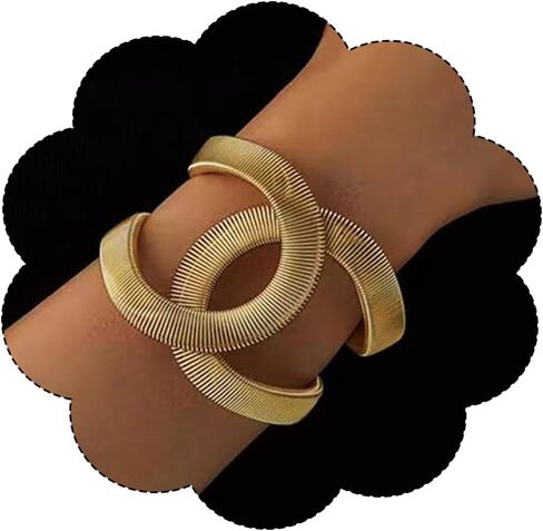 ZMANYIJEW Chunky Gold Bracelets for Women Wide Gold Cuffs Bangle Exaggerate Hollow Out Adjustable Bracelets Punk Vintage Jewelry in Saudi Arabia