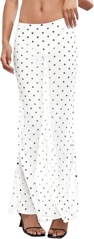Verdusa Women's Polka Dots Mesh Mesh Skirt Low Weist Maxi Virts in Kuwait