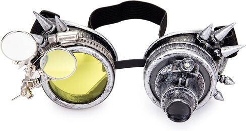 Lelinta Spiked Steampunk Goggles Welding Steampunk Glasses Halloween Costume Accessories for Men Women Cosplay Party in Kuwait
