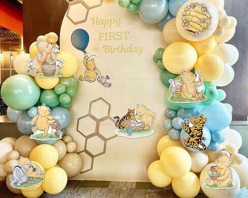 10pcs Winnie Banner Cutout Garland, Classic Winnie Baby Shower Birthday Banner Signs, Adorable Winnie Birthday Decoration Supplies Party Favor in Kuwait