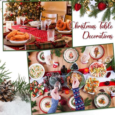 Pasimy 100 Pcs Christmas Paper Bowls Bulk 12 oz Merry Christmas Disposable Bowls Red and Green Plaid Serving Bowls Snowman Santa Claus Snack Soup Dessert Food Tablewares for Xmas Party Favors Supplies in Saudi Arabia