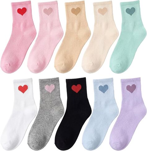 Shihanee 10 أزواج الجوارب الجوارب اللطيفة للسيدات فوق الكاحل Mini Crew تمشيط القطن الجوارب غير الرسمية للنساء الفتيات in Kuwait